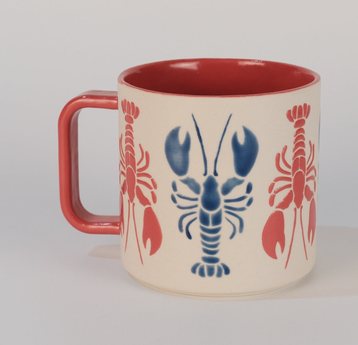 red lobster, blue lobster mug